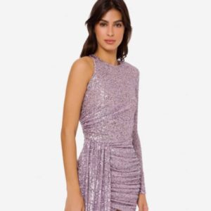 elisabetta franchi γυναικείο φόρεμα παγιέτα μώβ