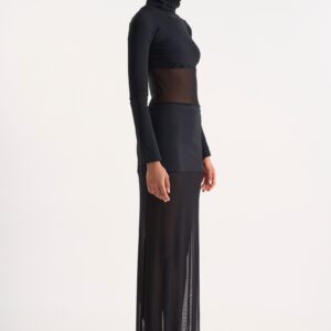 Γυναικείο φόρεμα μαύρο με διαφάνεια studio83