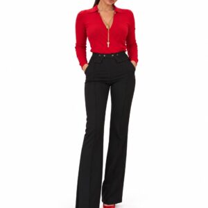 Elisabetta Franchi Παντελόνι υφασμάτινο Μαύρο Slim Fit