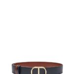 Twinset Γυναικεία Ζώνη καφέ-μάυρο Reversible Leather Belt